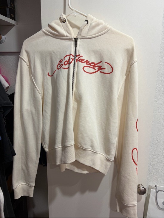 Ed Hardy Sweaters - Ed Hardy Cream Hoodie